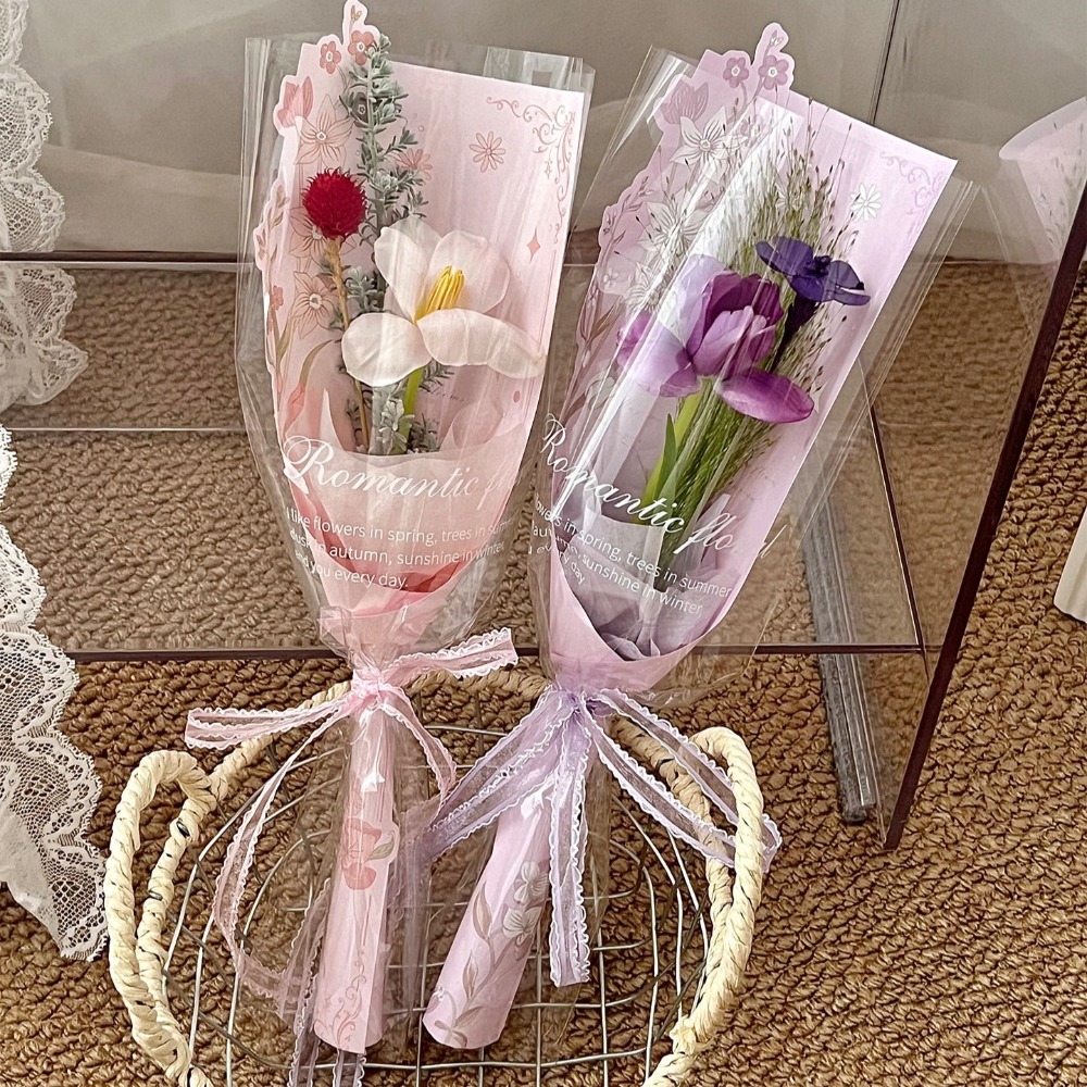 Florist Supply House - 10 Adet Şeffaf Çiçek Paketleme Torbası,
