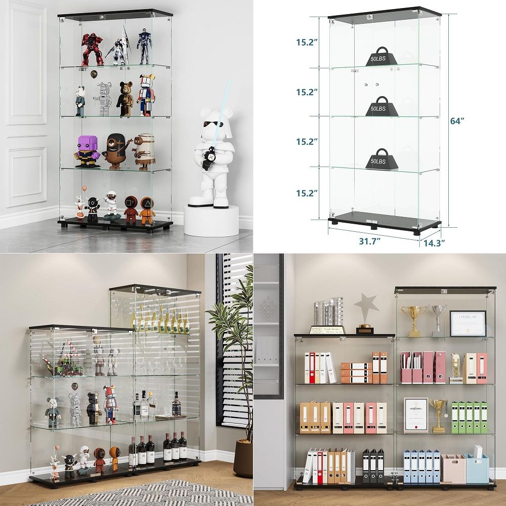 B & J Florist Supply Linwood - 4 Raflı Çift Kapılı ve Kilitli