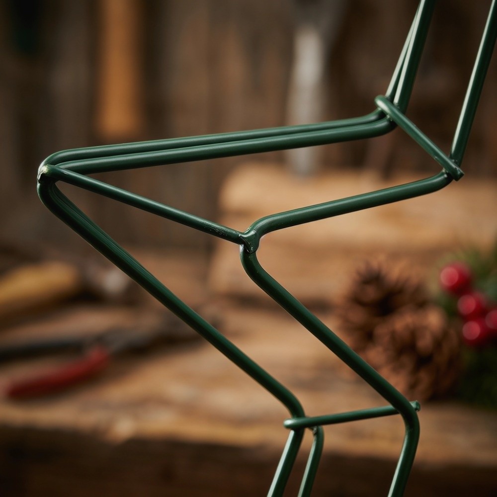 Wreath Form Wire - Şenlikli Asılı Metal Tel Yıldız Çelenk