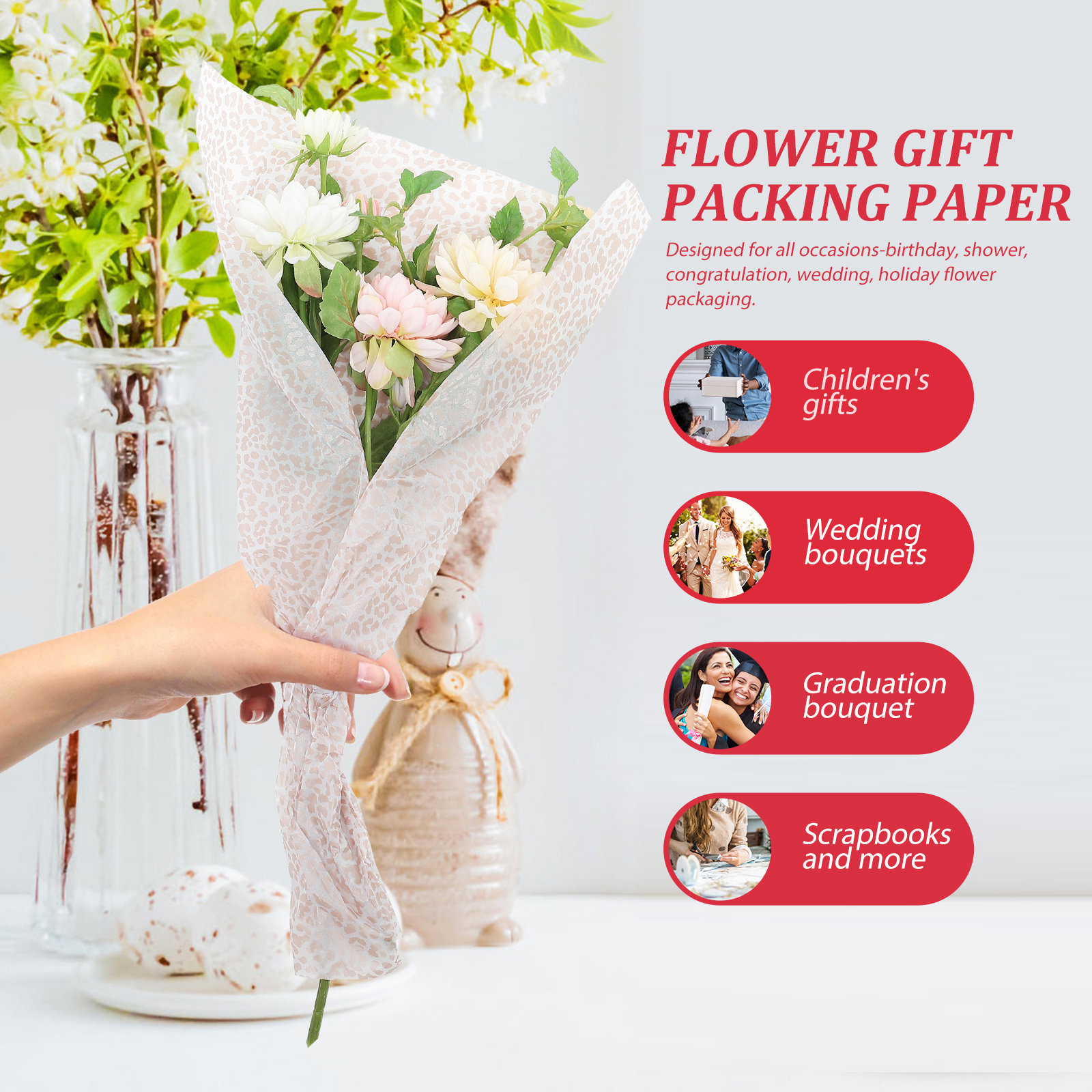 20 Yaprak Çiçek Paketleme Kağı - Flower Supply incelemesi ve fiyatı
