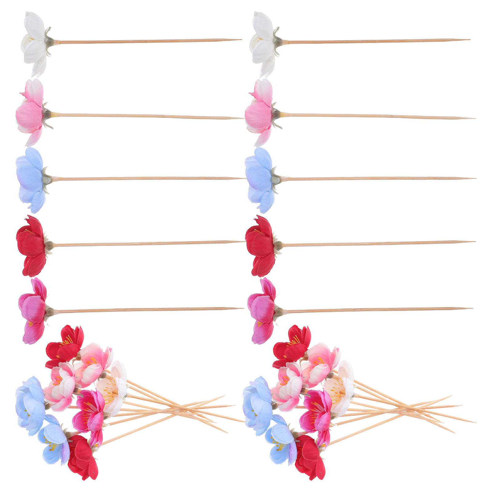 100 Adet Zarif Çiçekli Meyve K - Floral Picks Wood incelemesi ve fiyatı