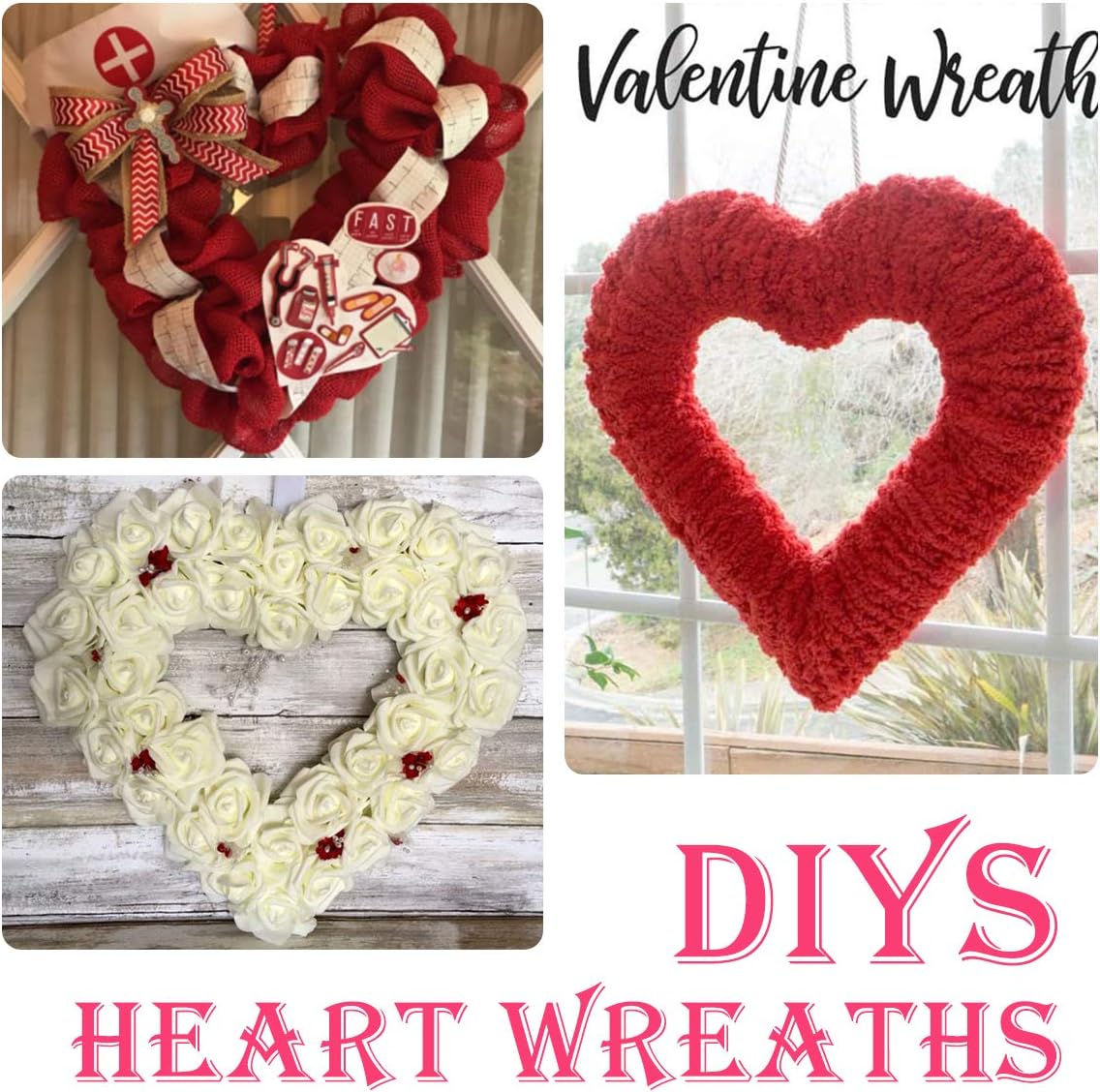 3 paket Premium Metal kalp for - Wreath Form Wire incelemesi ve fiyatı